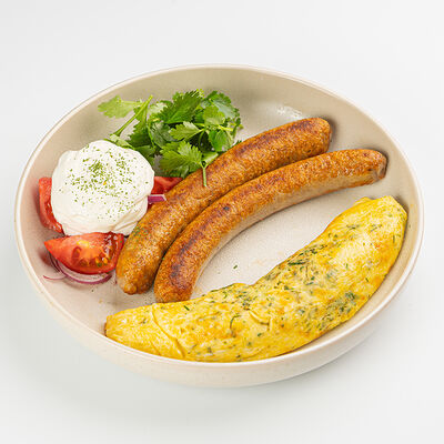 Из трех яиц(омлет): Зелень, колбаски, помидоры в Южанин по цене 88000 сум