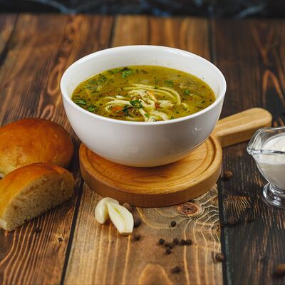 Суп с домашней лапшой для богатырей в БлиновЪ по цене 283 ₽