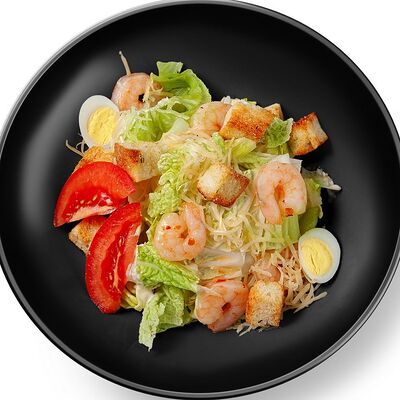 Салат цезарь с креветками в Шашлыкоff по цене 500 ₽
