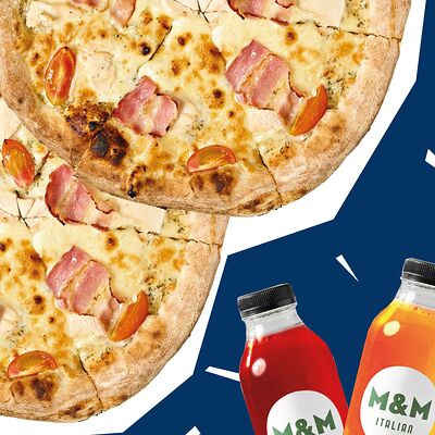 Две пиццы от Майка и два напитка на выбор в Mikemolly по цене 1999 ₽