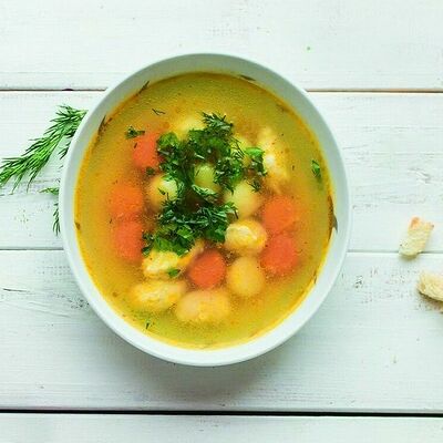 Суп с кнели из индейки в Баклажан в ТЦ 