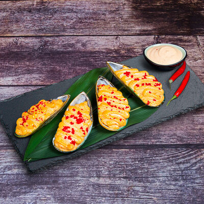 Мидии запеченные острые в Робинfood по цене 489 ₽