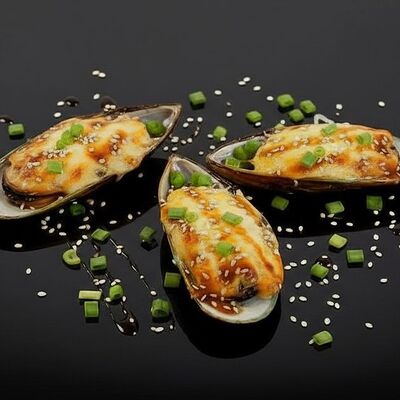 Три острых запеченных мидиив FIX NINJA по цене 500 ₽