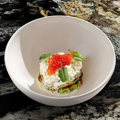 Драники из цукини и шпината в Cristal по цене 700 ₽