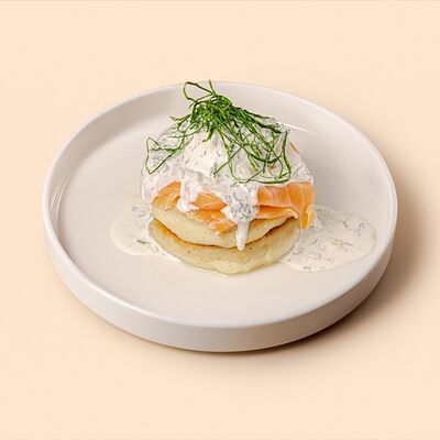 *Картофельные оладушки с лососем в Jam burgers and breakfast по цене 800 ₽