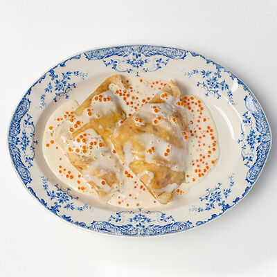 Блины с угольной рыбой, семгой, камбалойв Niki по цене 1450 ₽