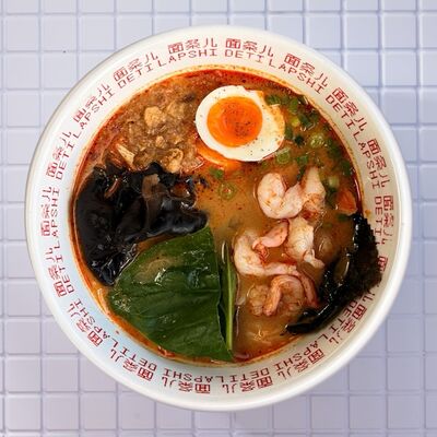 Суп том ям с лапшой и креветкамив Deti Lapshi по цене 745 ₽