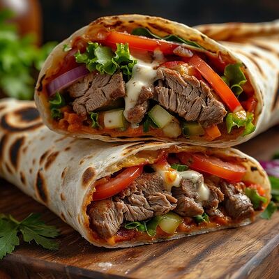 Шаурма с рёберным мясом в Gastrobar Лучшая еда с доставкой по городу по цене 590 ₽