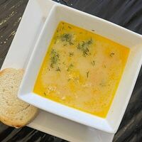 Суп рыбный с сыром и гренкой в Длинный нос