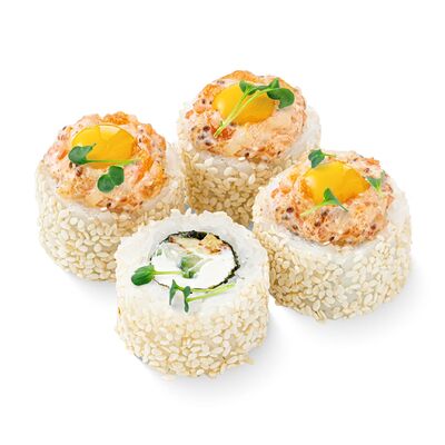 Запеченный ролл Тартар креветка спайси в Сушивёсла по цене 355