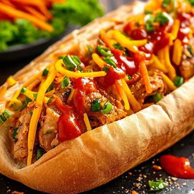 Хот-дог с мясом в Шаурма Топ по цене 265 ₽