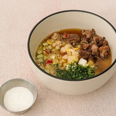 Окрошка с говядиной на квасе в Ферма по цене 490