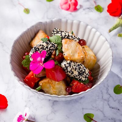 Хрустящие баклажаны с узбекским помидором и сюзьмой в Дюшес по цене 805