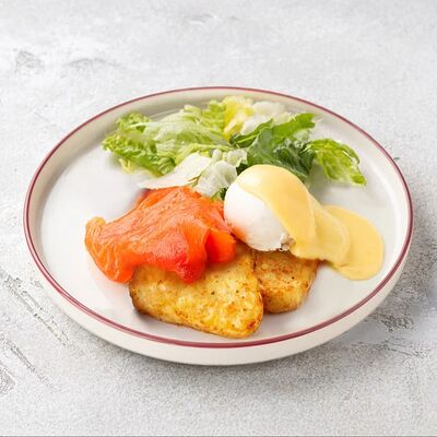 Хашбрауны со слабосоленым лососем в Шоколадница по цене 580 ₽