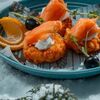 Картофельные хашбрауны с семгой и творожным сыром в Охотничий рай по цене 580