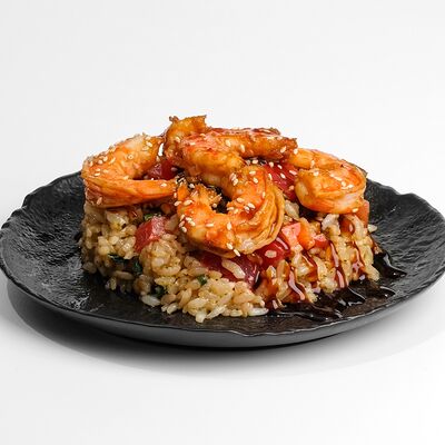 Тяхан с тигровыми креветками в Филка роллы по цене 600 ₽