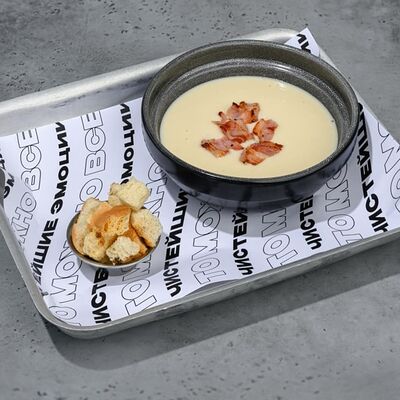 Сливочно-сырный суп с беконом в Mama Pizza по цене 445 ₽