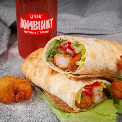 Шаурма с Креветкой в КОМБИНАТ шаурма и стритфуд по цене 388 ₽