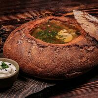 Грибной суп с перловкой в The River Restaurant