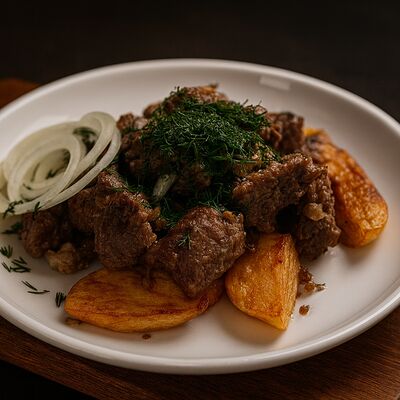 Жаркое с говядинойв Кафе по цене 620 ₽