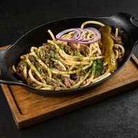 Макароны по-флотски в Брянский Бык