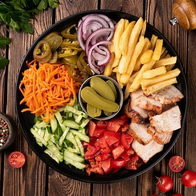 Шаверма на тарелке Арабика в Кухня 91 по цене 564 ₽