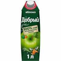 Сок Добрый 1 л яблоко в Велопицца