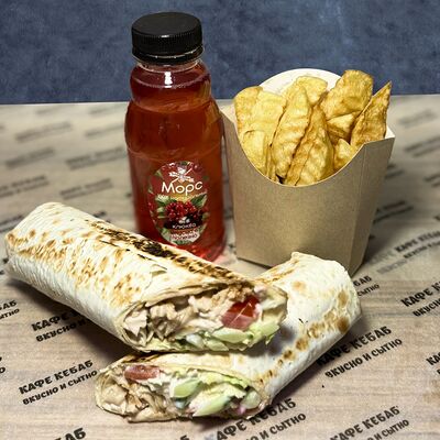 Комбо Шаверма в лаваше + картошка + морс большой в Кебаб по цене 669 ₽