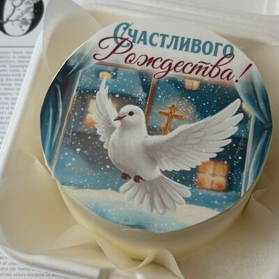  Бенто-торт с рождеством голубь в Кондитерская Конфетка Питер по цене 1800 ₽