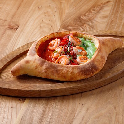 Хачапури с креветками и пряным васаби в ПуриПури по цене 800 ₽