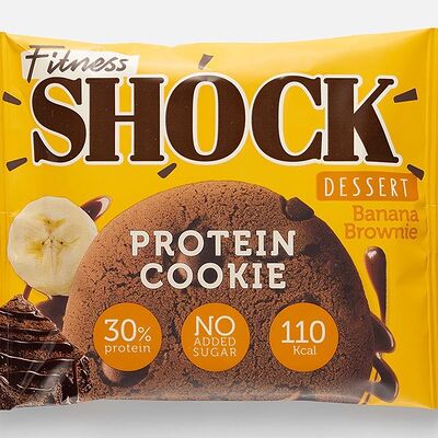 Печенье FitnesShock Dessert 30% протеина, без сахара, банановый браунив COFFUCCI по цене 190 ₽