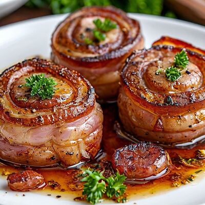 Медальоны из свиной вырезки в беконе в Cafe Family по цене 680 ₽