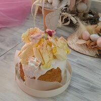 Творожный кулич с клюквой и ванильным кремом в Джем