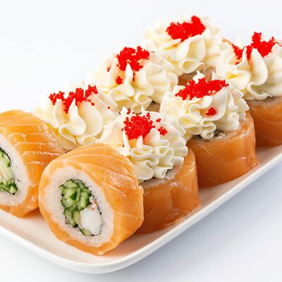 Корона Филадельфия с креветкой в YumiGo Sushi по цене 810 ₽