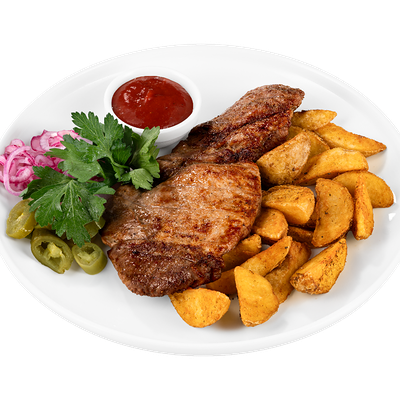 Стейк из свиной шеи в Пархаус по цене 890 ₽