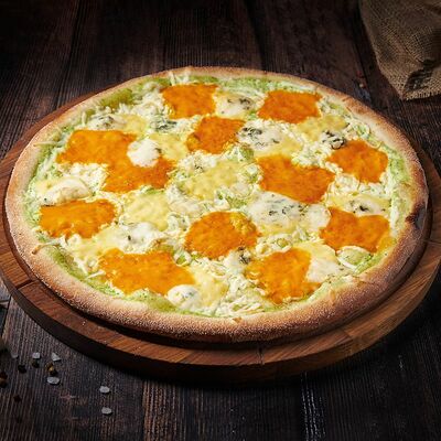 Четыре сыра с Горгонзолой D23 Пицца на тонком тесте в Пицца Хаб по цене 594 ₽