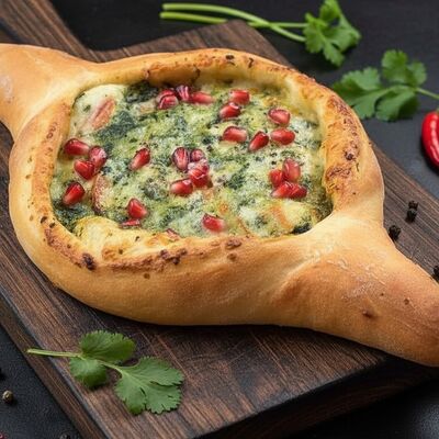 Хачапури по-Аджарски с сыром и шпинатом в Аджапури по цене 590 ₽