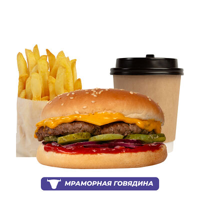 Чизбургер комбо в Полная дичь по цене 554 ₽