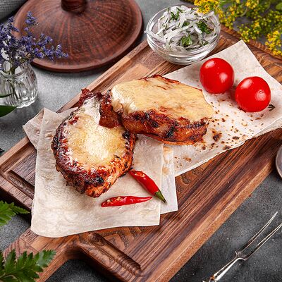 Шашлык из свинины под сыром в Хинкальная Сациви по цене 1130 ₽