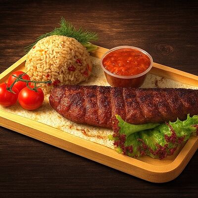 Бифштекспо-балкански Свино-Говяжий с сыромв Greece Burger по цене 750 ₽