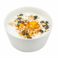 Каша рисовая с кусочками манго, персика и орехами в Ромбаба