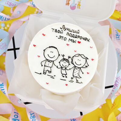 Бенто-торт Лучший твой подарочек Мы в О! Тортик по цене 1990 ₽