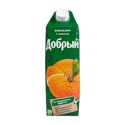 Сок Добрый Апельсиновый нектар 1 л в Мимино по цене 300 ₽