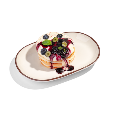 Панкейки с голубикой и черничным вареньем в Здрасте по цене 650 ₽