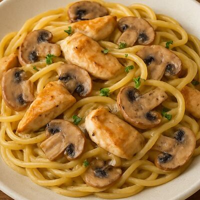 Паста с курицей и шампиньонами в SushiDream по цене 499 ₽