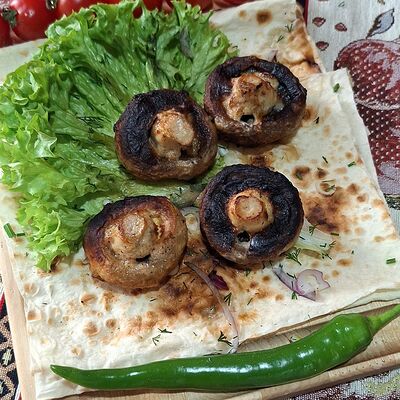 Грибы шампиньоны на углях в Огонь и дым по цене 250 ₽