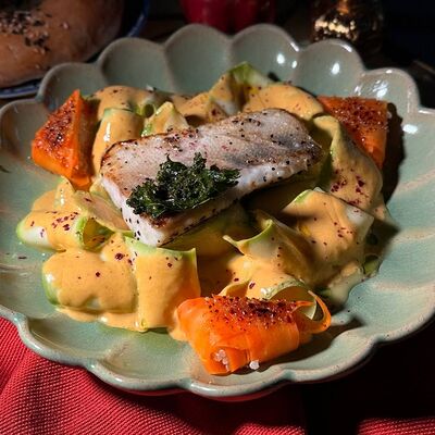 Филе судака с маринованным цукинив Куркума по цене 850 ₽