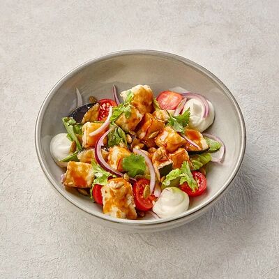 Теплый салат с баклажанами в Пеперончино по цене 676 ₽