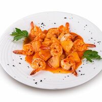 Креветки с ананасами в Томаго