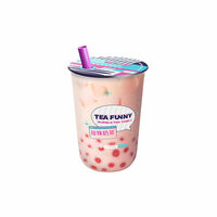 М Персик-гранат с шариками драгон фрукт в Tea funny Bubble tea